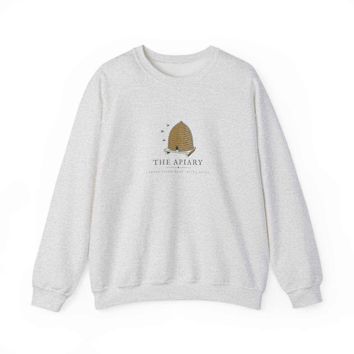 The Apiary Crewneck in Ash, front view