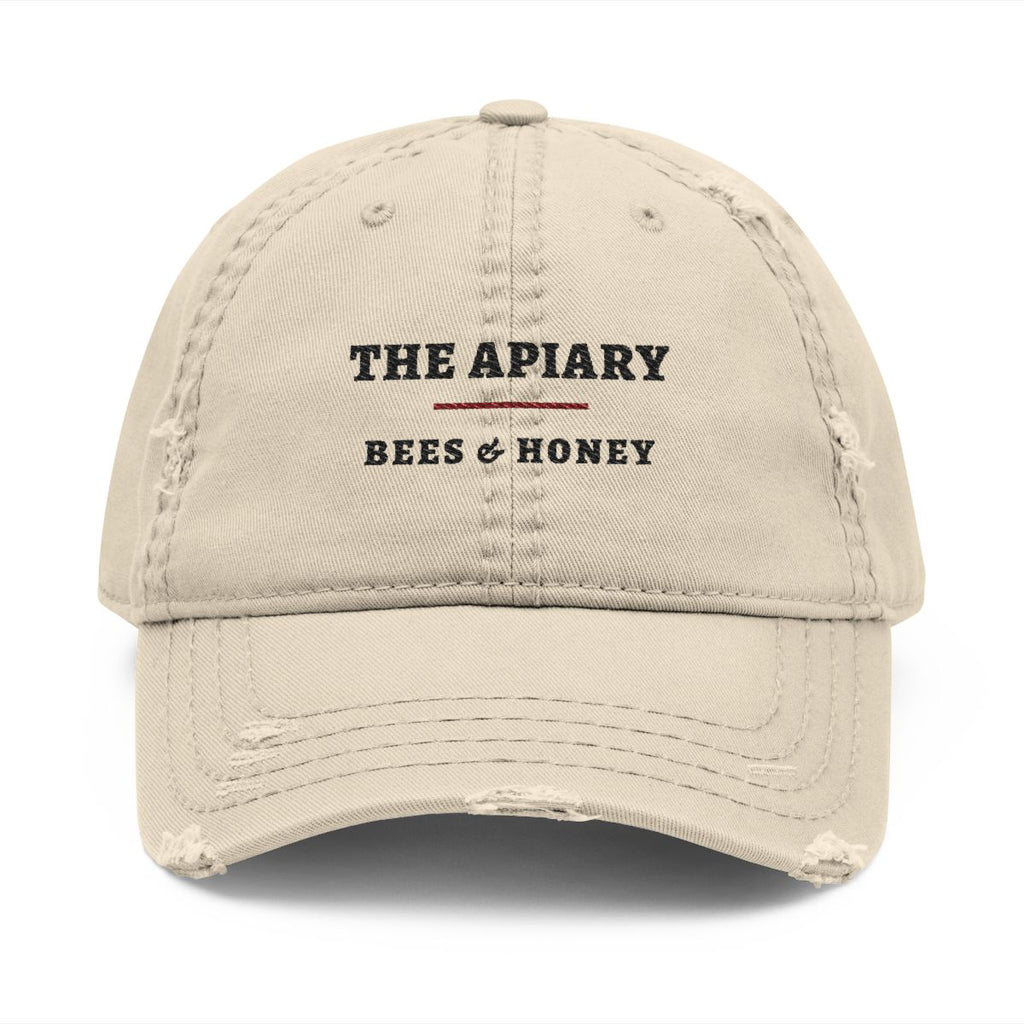 The Apiary Dad Hat in Khaki, front view
