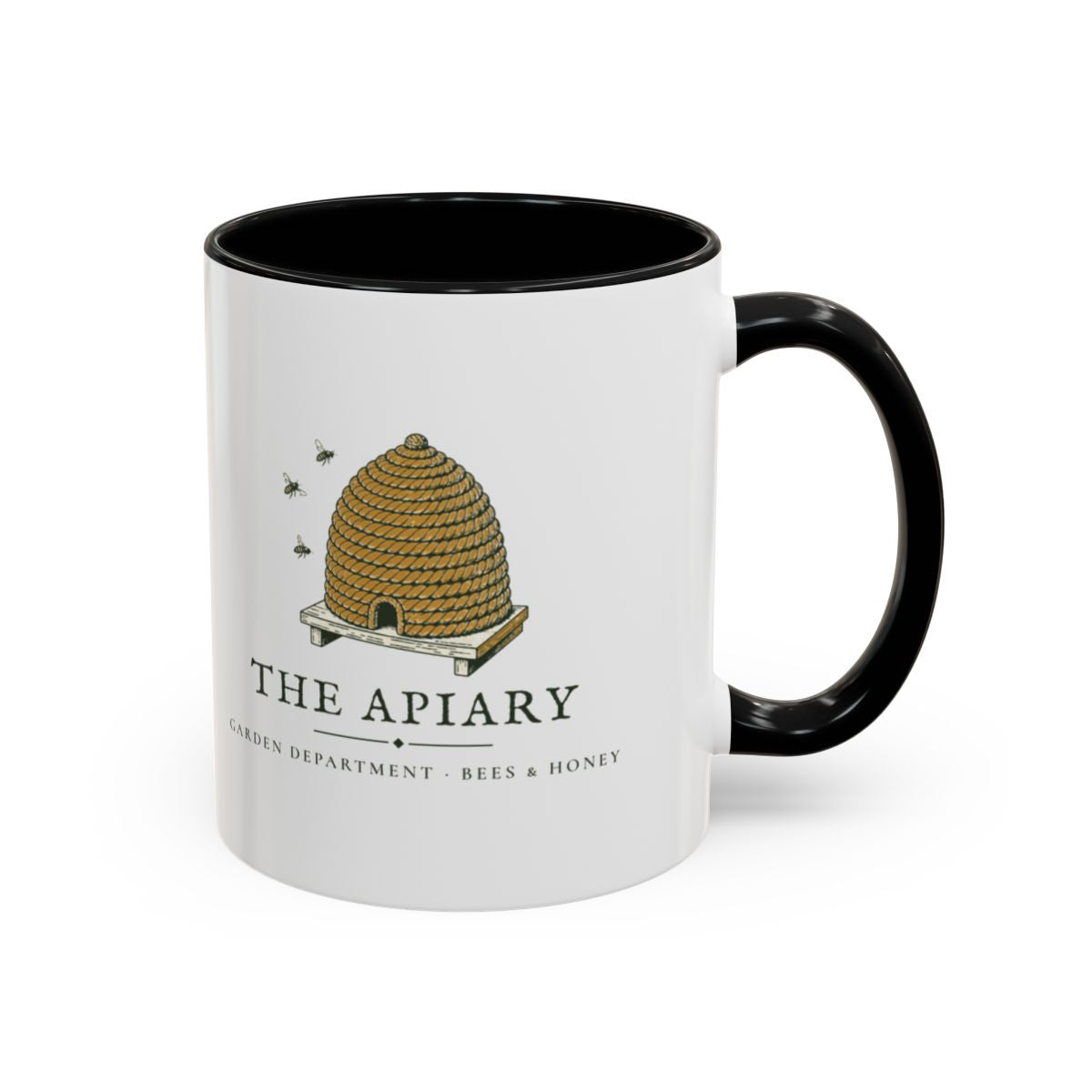 The Apiary Mug in Black, right side