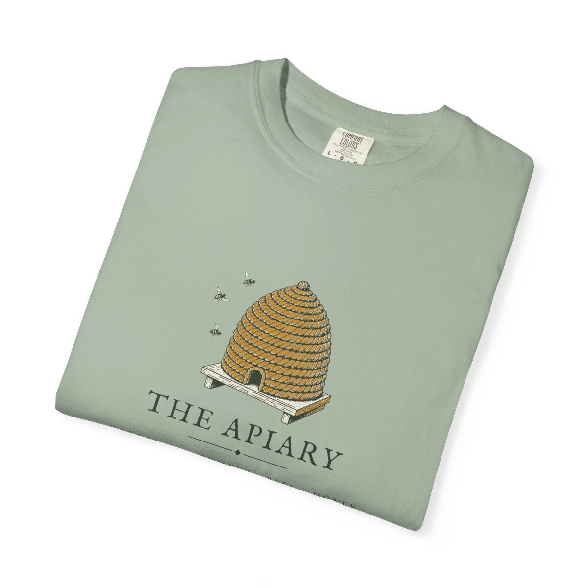 The Apiary Tee in Bay, folded