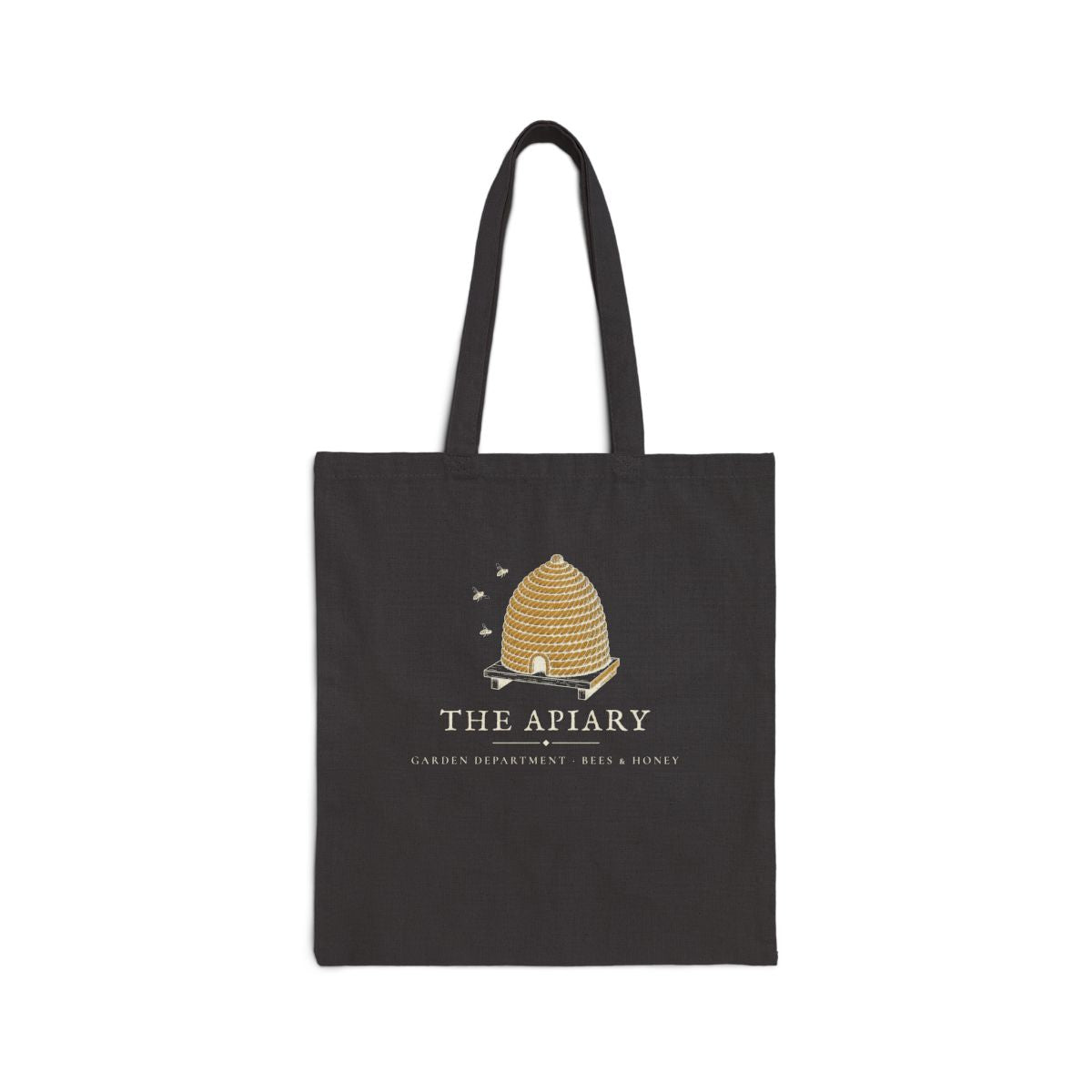 The Apiary Tote in Black, front view
