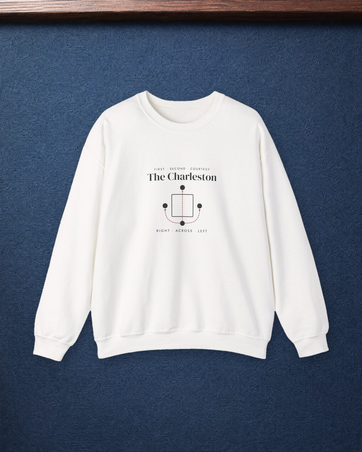 The Charleston Crewneck in White, styled