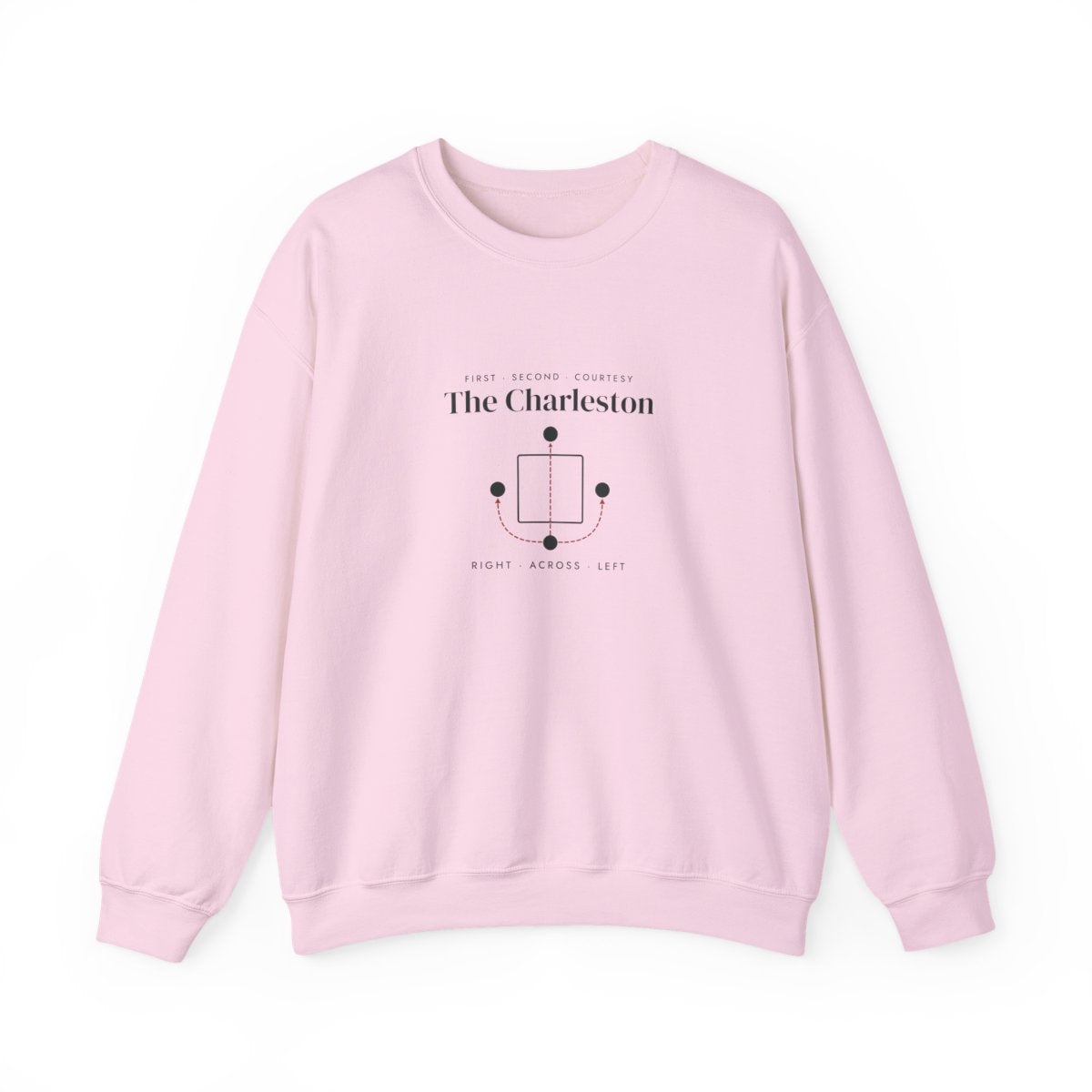 The Charleston Crewneck in Light Pink, front view