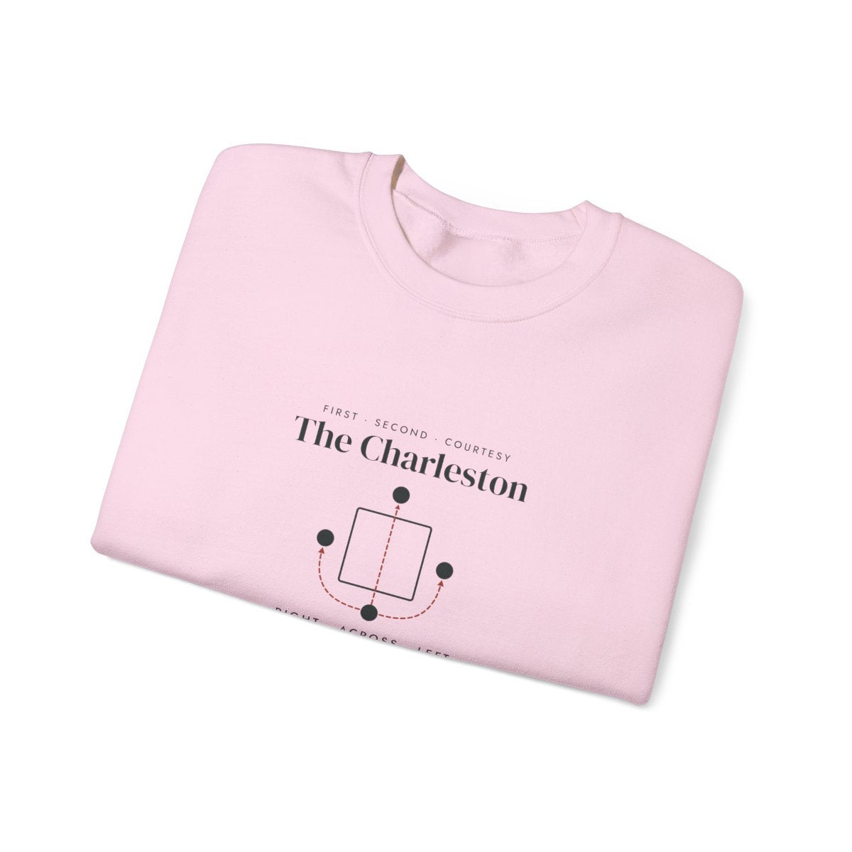 The Charleston Crewneck in Light Pink, folded