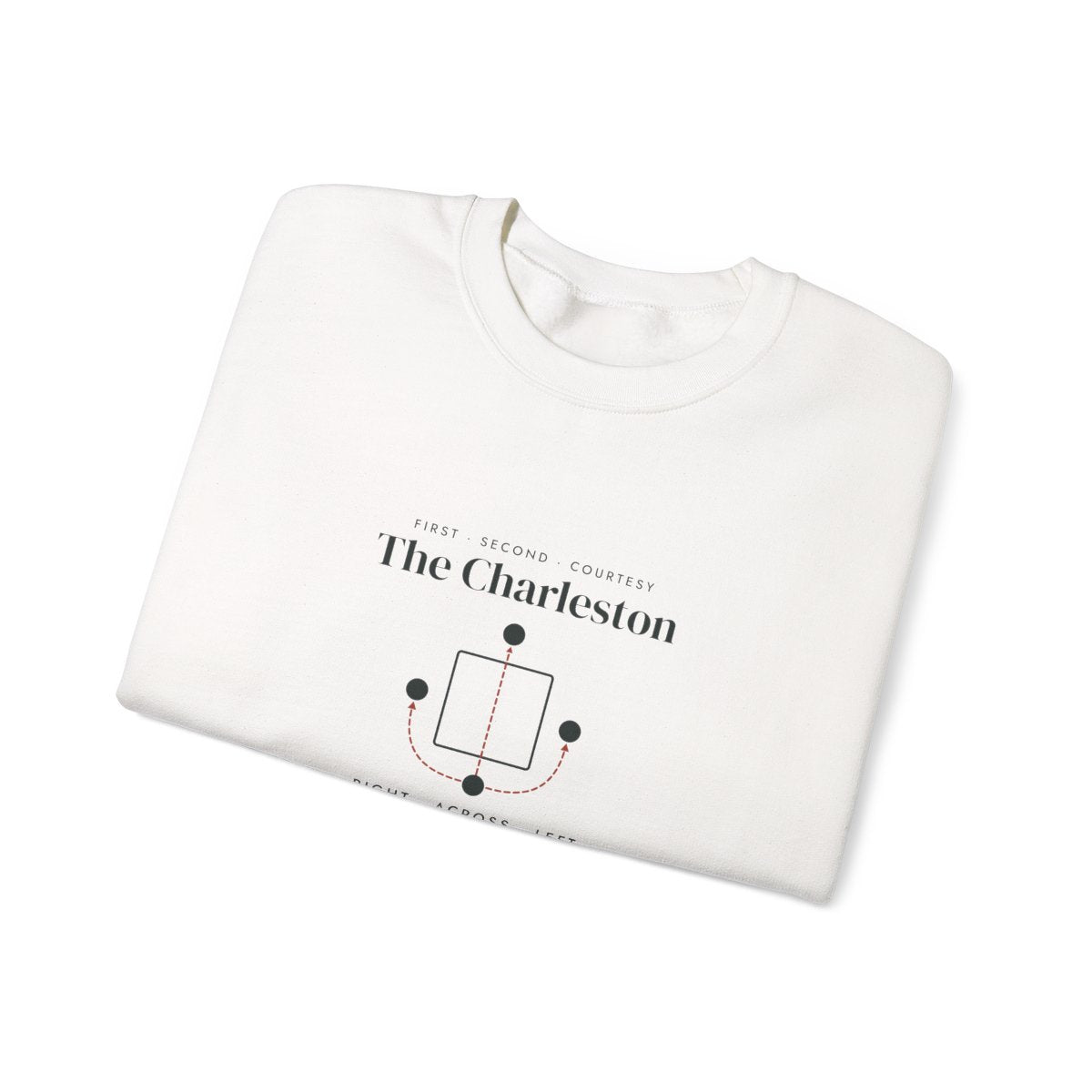 The Charleston Crewneck in White, folded