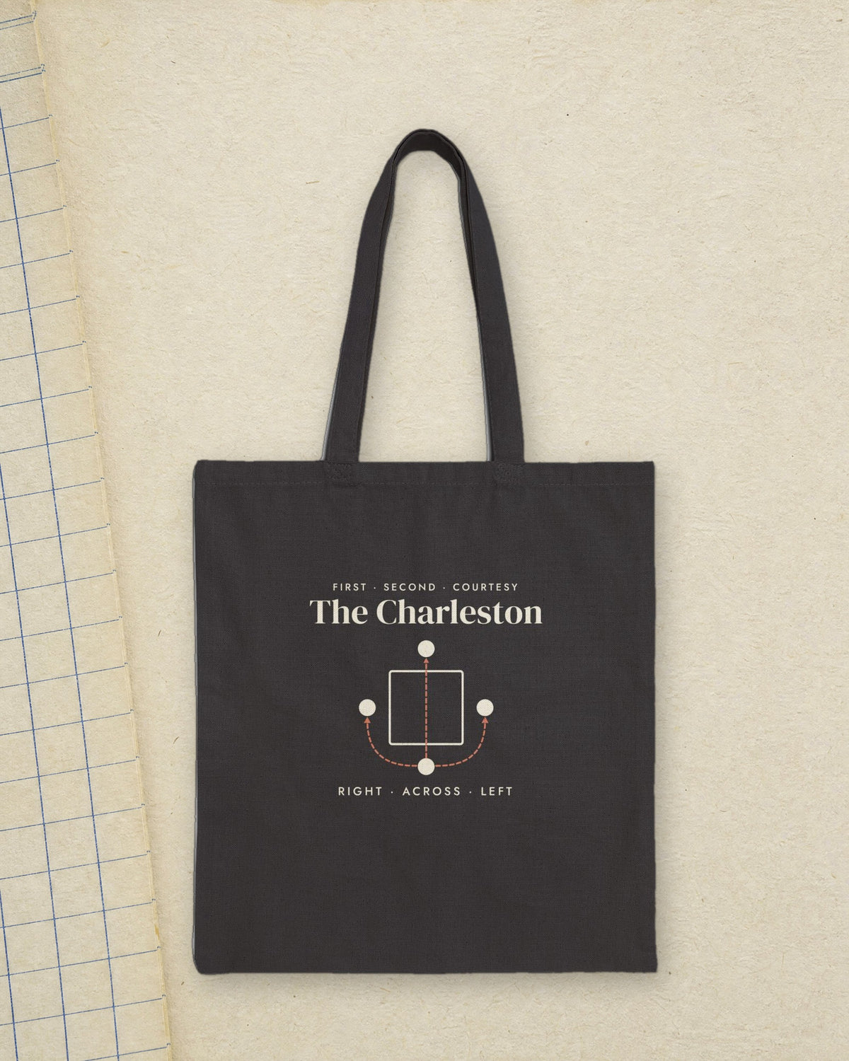 The Charleston Tote in Black, styled