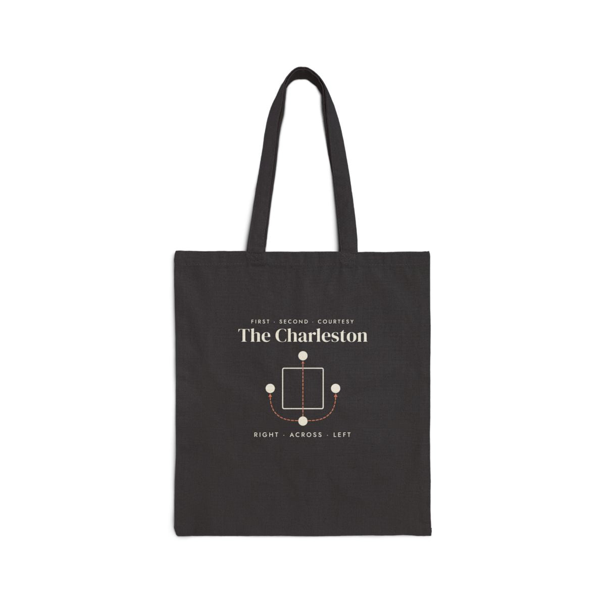The Charleston Tote in Black, front view