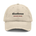 The Glasshouse Dad Hat in Khaki, front view