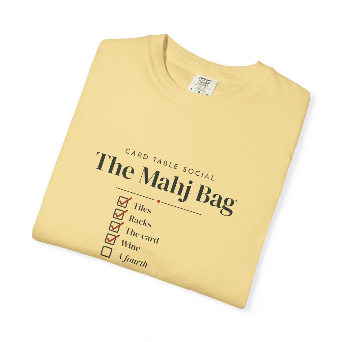 The Mahj Bag Tee in Butter, folded