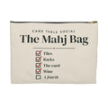 The Mahj Bag Zip Pouch in Black zipper, front view