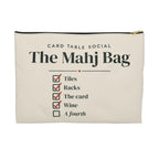 The Mahj Bag Zip Pouch in Black zipper, front view