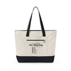 The Mahj Bag in Natural/Black, front view