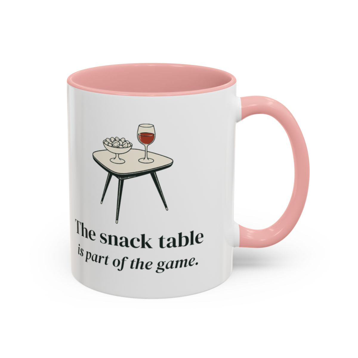 The Snack Table Mug in Pink, right side