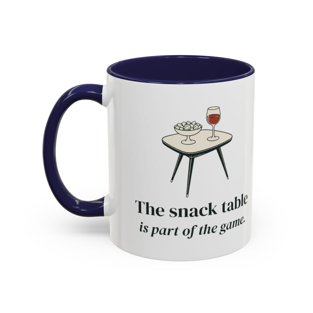 The Snack Table Mug in Navy, left side