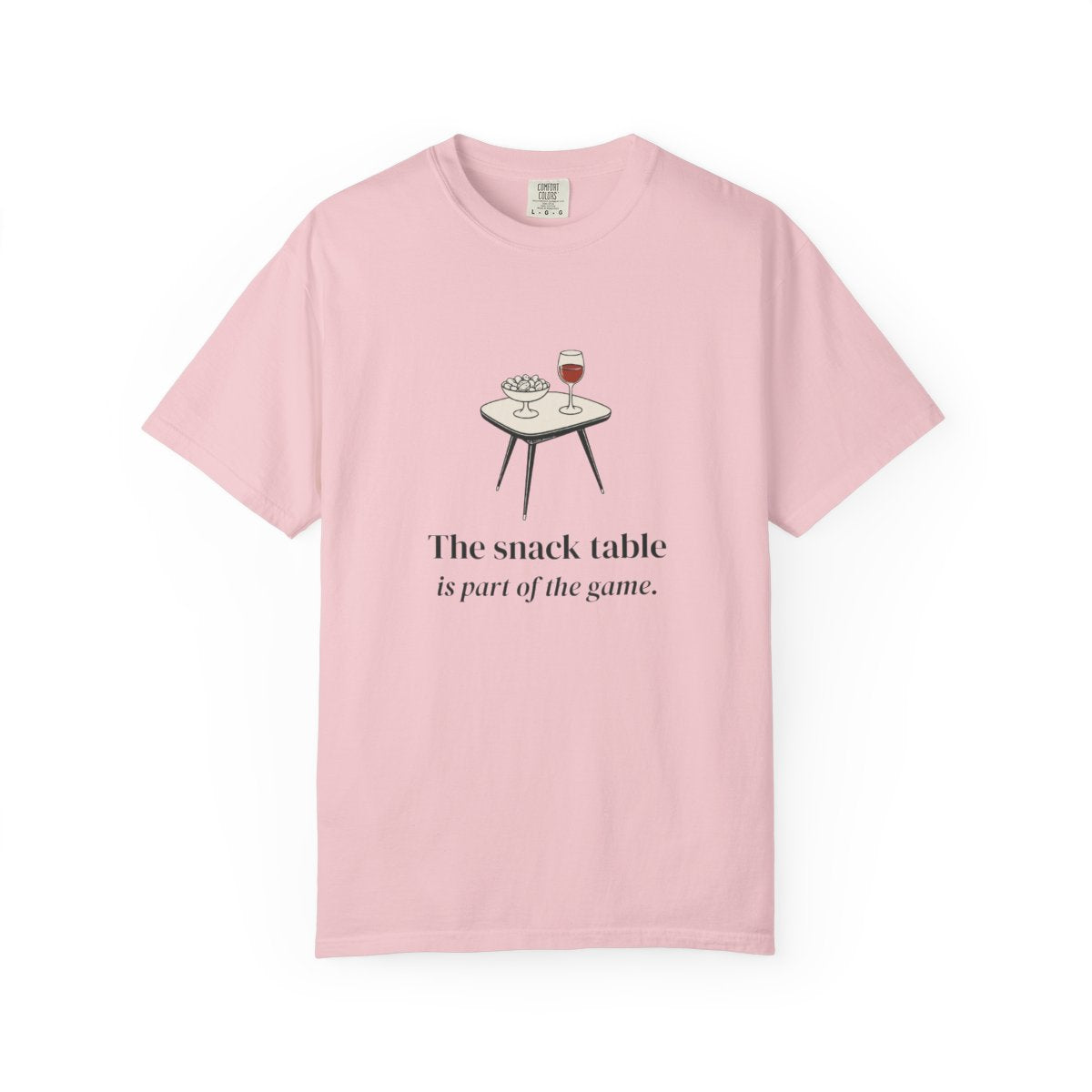 The Snack Table Tee in Blossom, front view