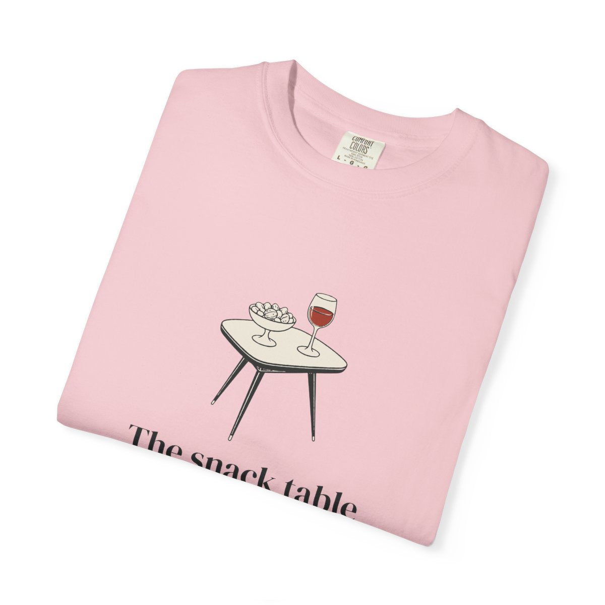The Snack Table Tee in Blossom, folded