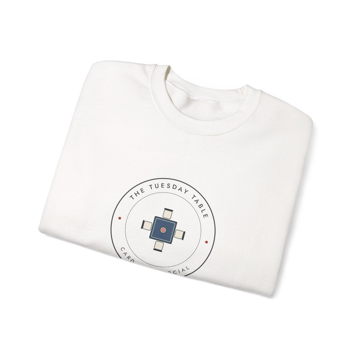 The Tuesday Table Crewneck in White, folded