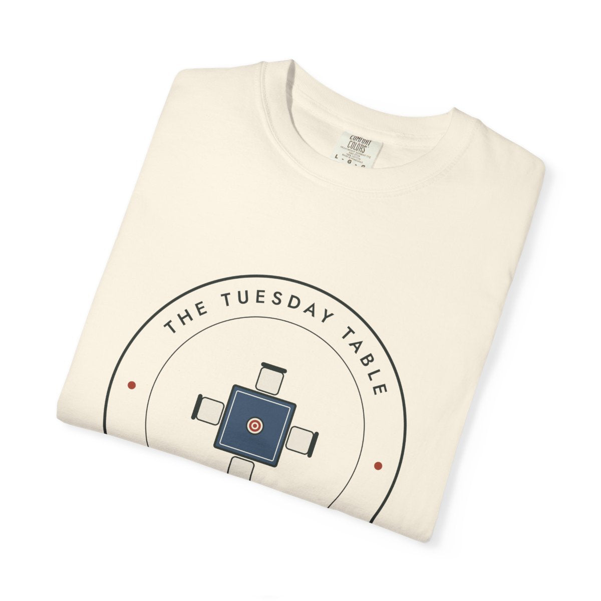 The Tuesday Table Tee in Ivory, folded