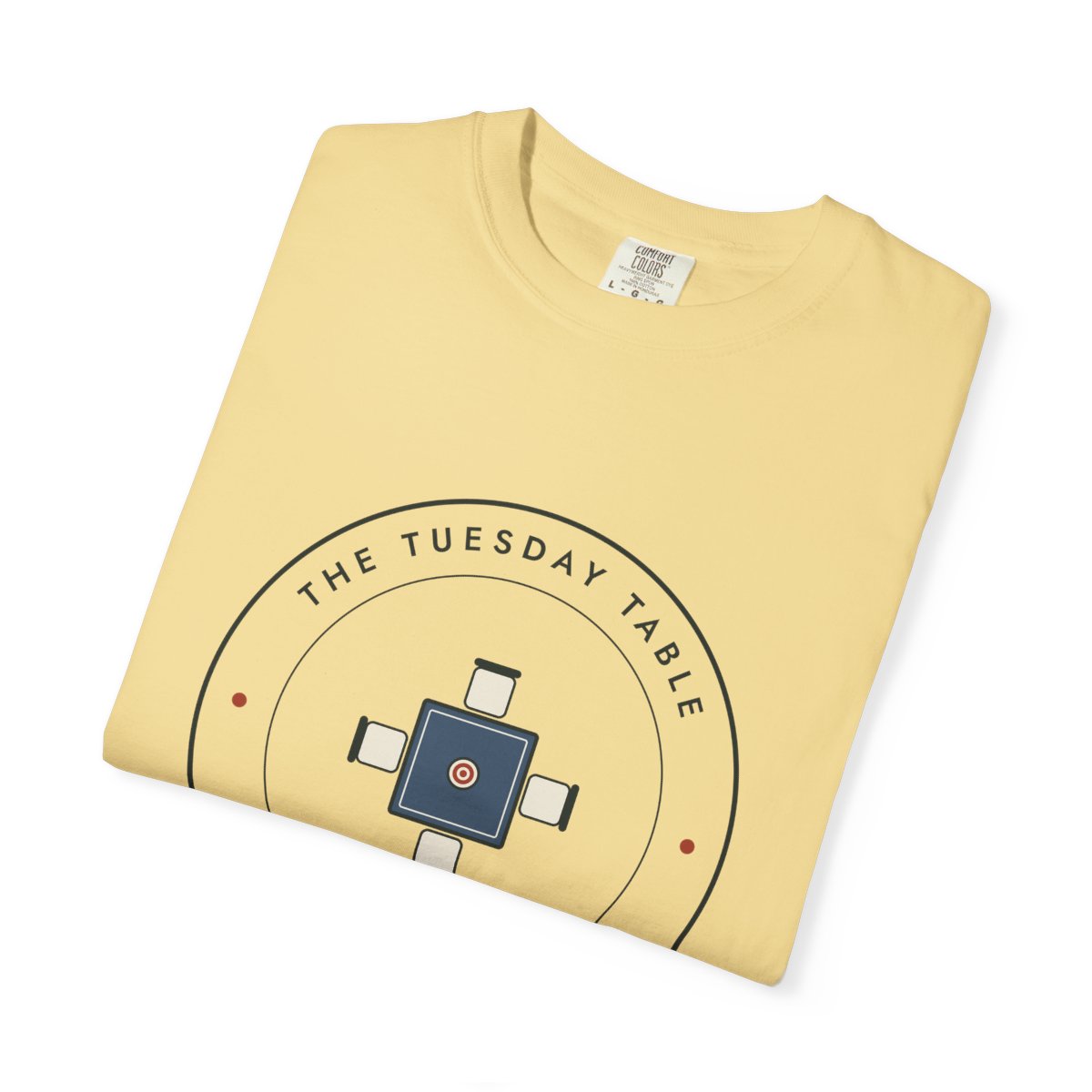The Tuesday Table Tee in Butter, folded