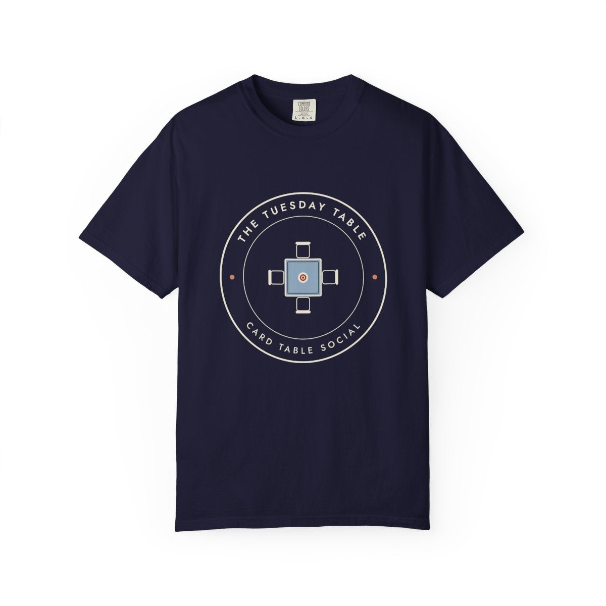 The Tuesday Table Tee in True Navy, front view