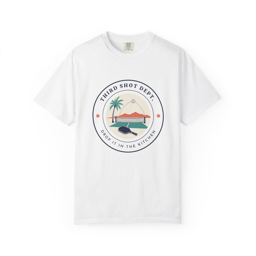 Third Shot Department Tee in White, front view