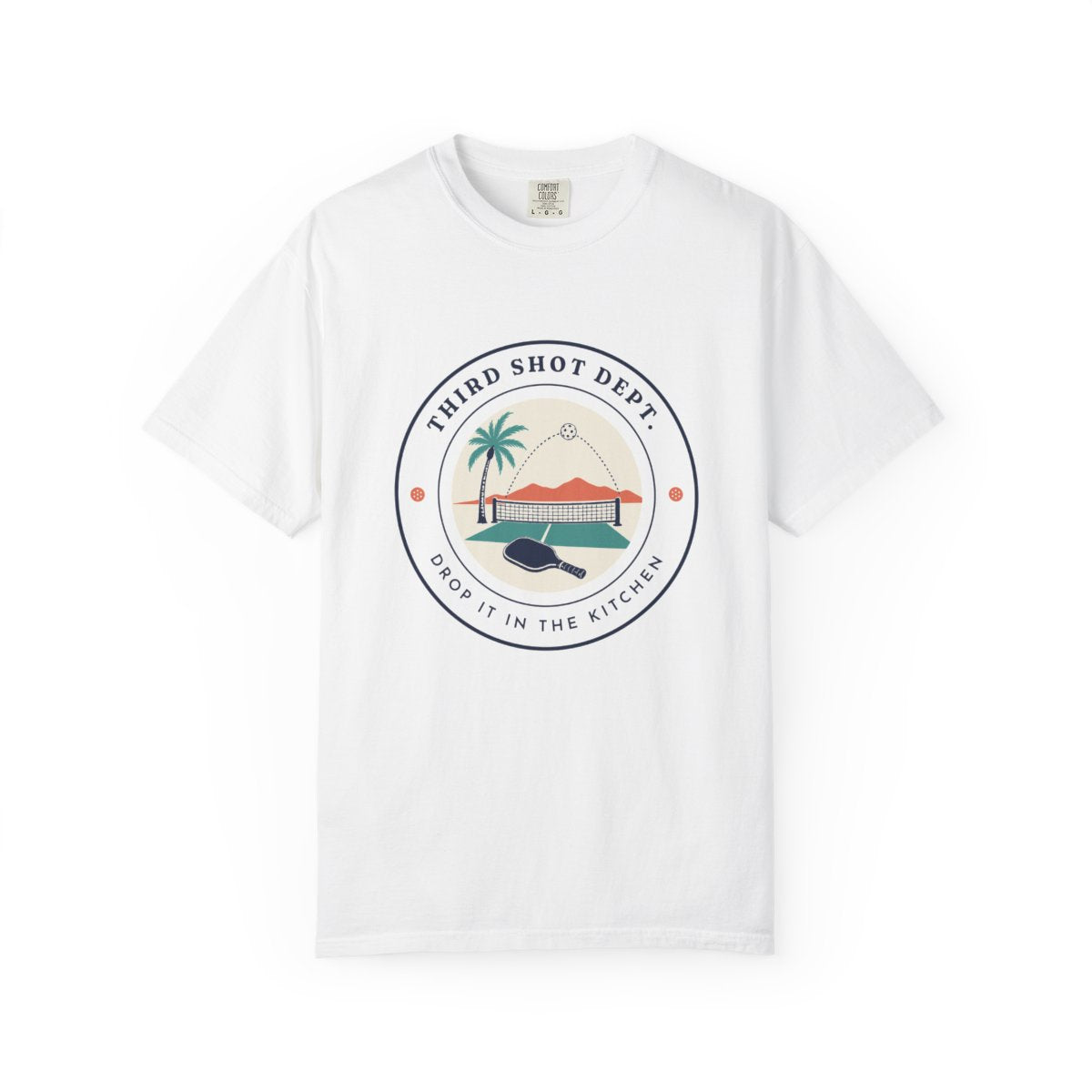 Third Shot Department Tee in White, front view