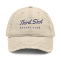 Third Shot Script Dad Hat in Khaki, front view