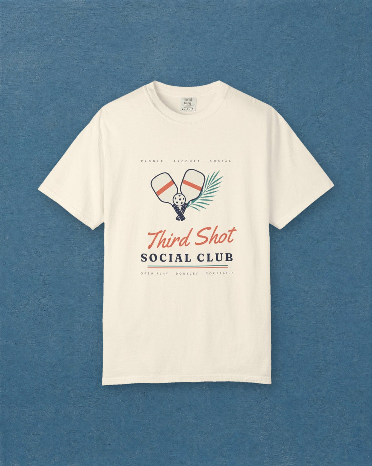 Third Shot Social Club Tee in Ivory, styled