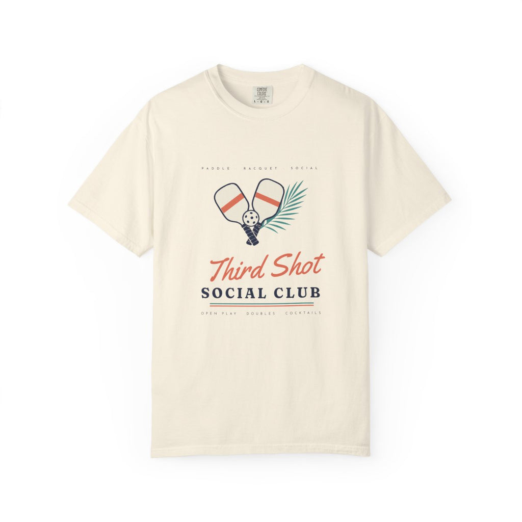 Third Shot Social Club Tee in Ivory, front view