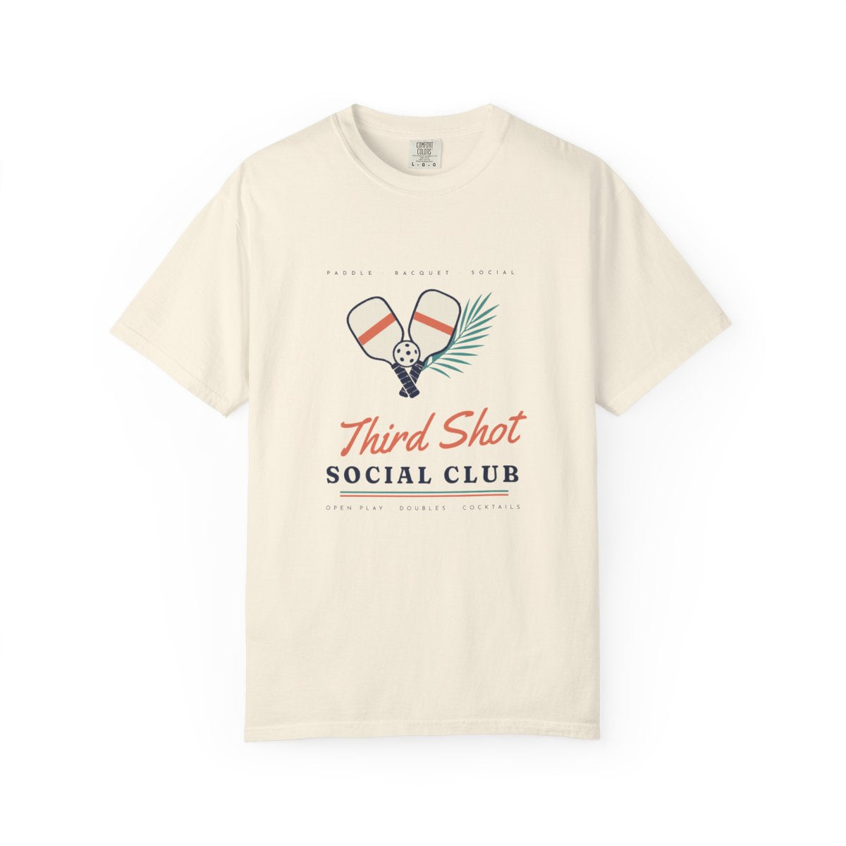 Third Shot Social Club Tee in Ivory, front view
