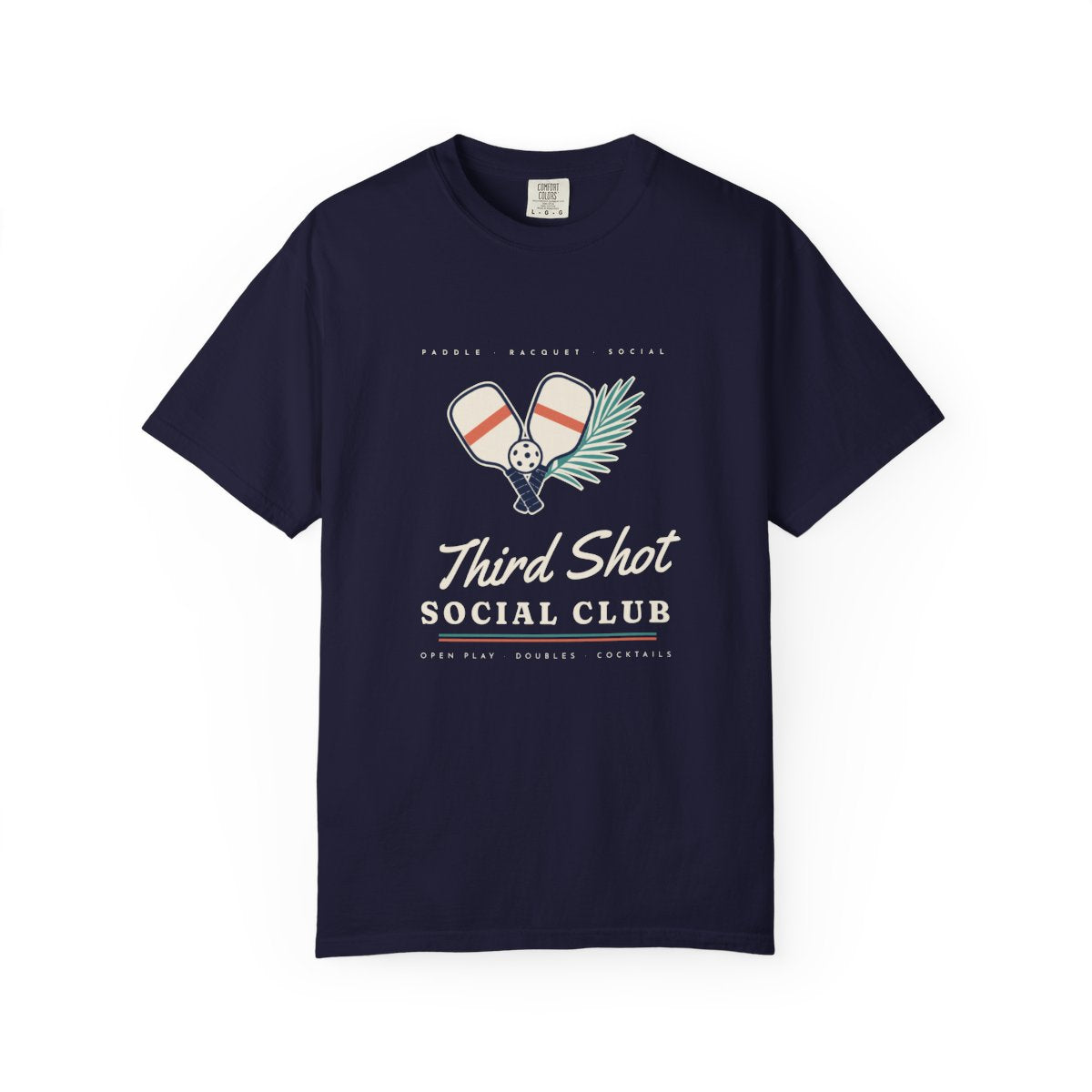 Third Shot Social Club Tee in True Navy, front view