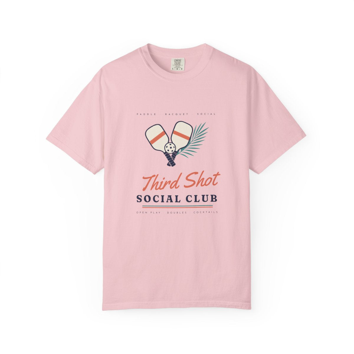 Third Shot Social Club Tee in Blossom, front view
