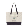 Third Shot Social Club Tote in Natural/Navy, front view