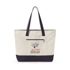 Third Shot Social Club Tote in Natural/Navy, front view
