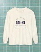 11–0 Athletic Department Long Sleeve Tee in Ivory, styled