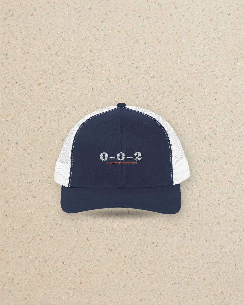 0–0–2 Trucker Hat in Navy / White, styled