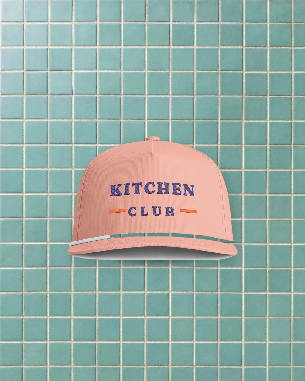 Kitchen Club Rope Cap in Peachy, styled