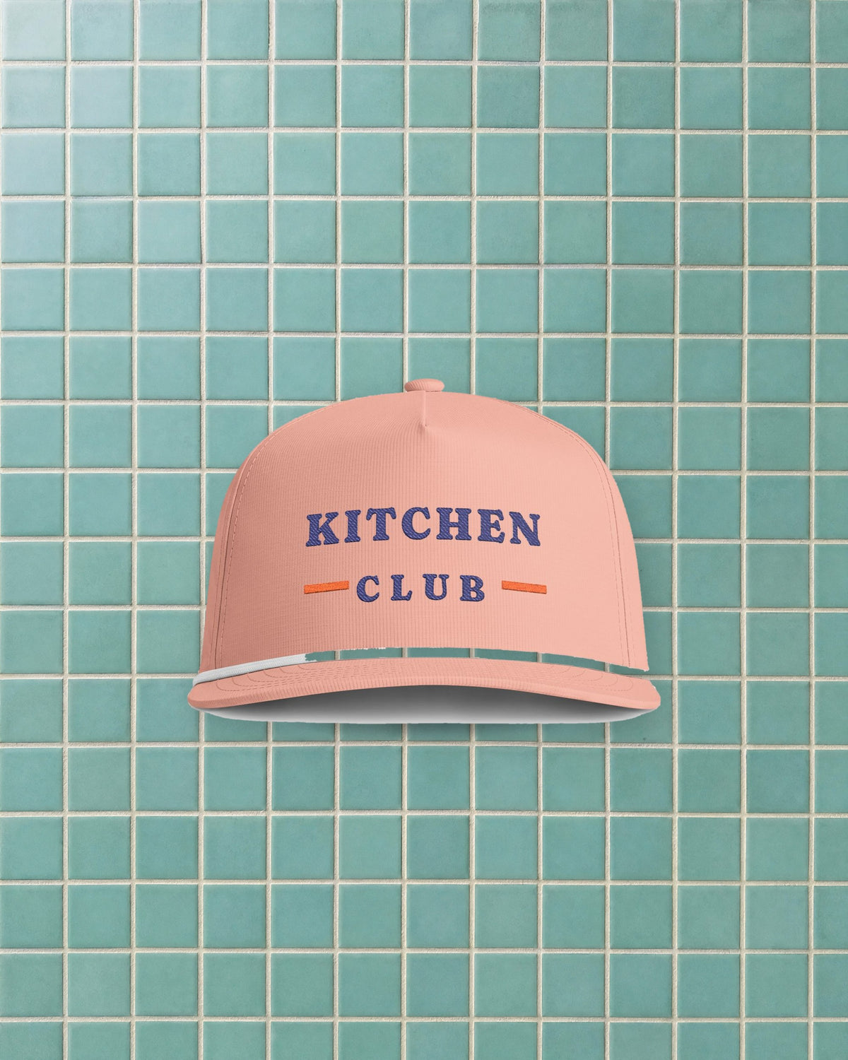 Kitchen Club Rope Cap in Peachy, styled