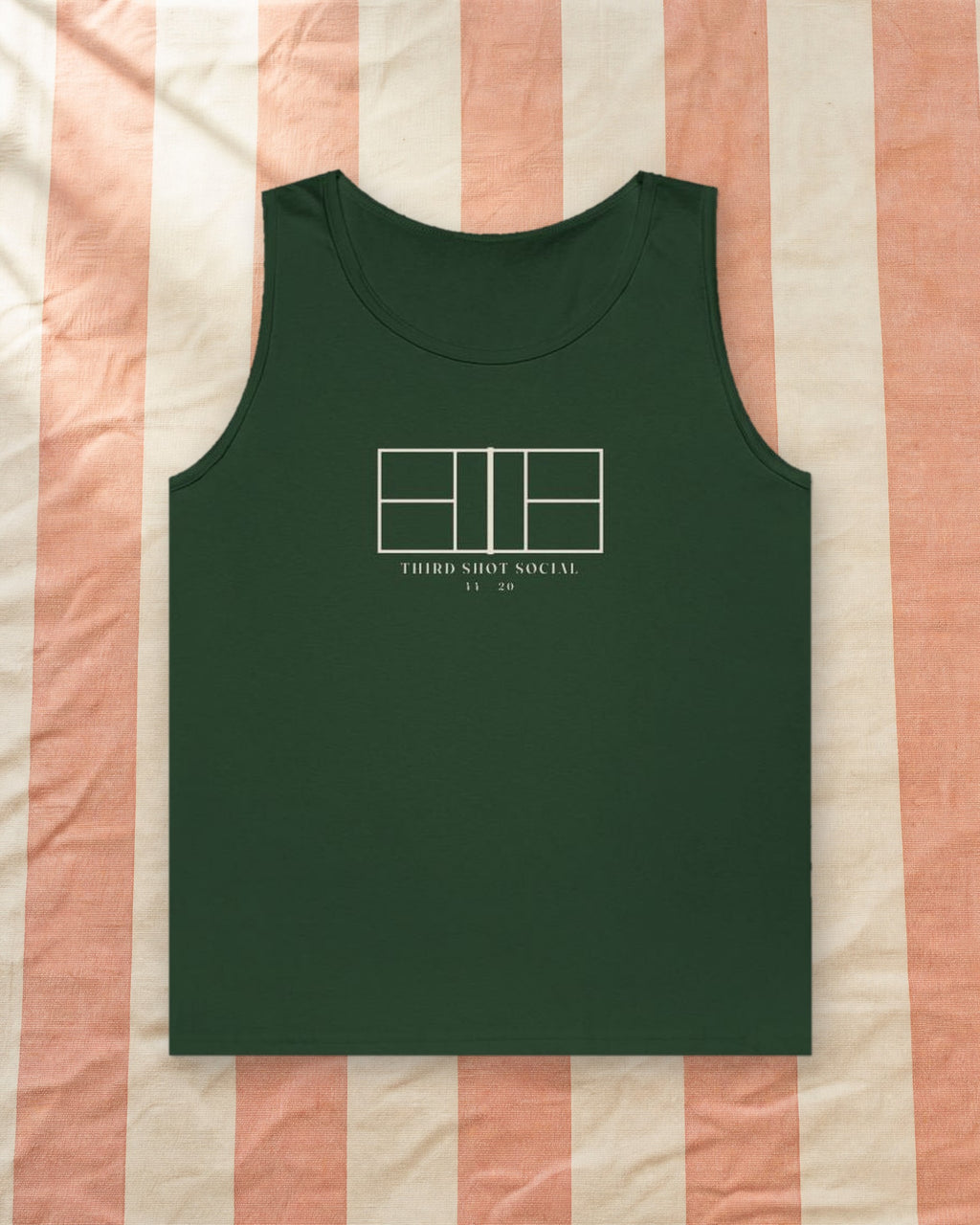 Court Line Drawing Tank in Forest Green, styled