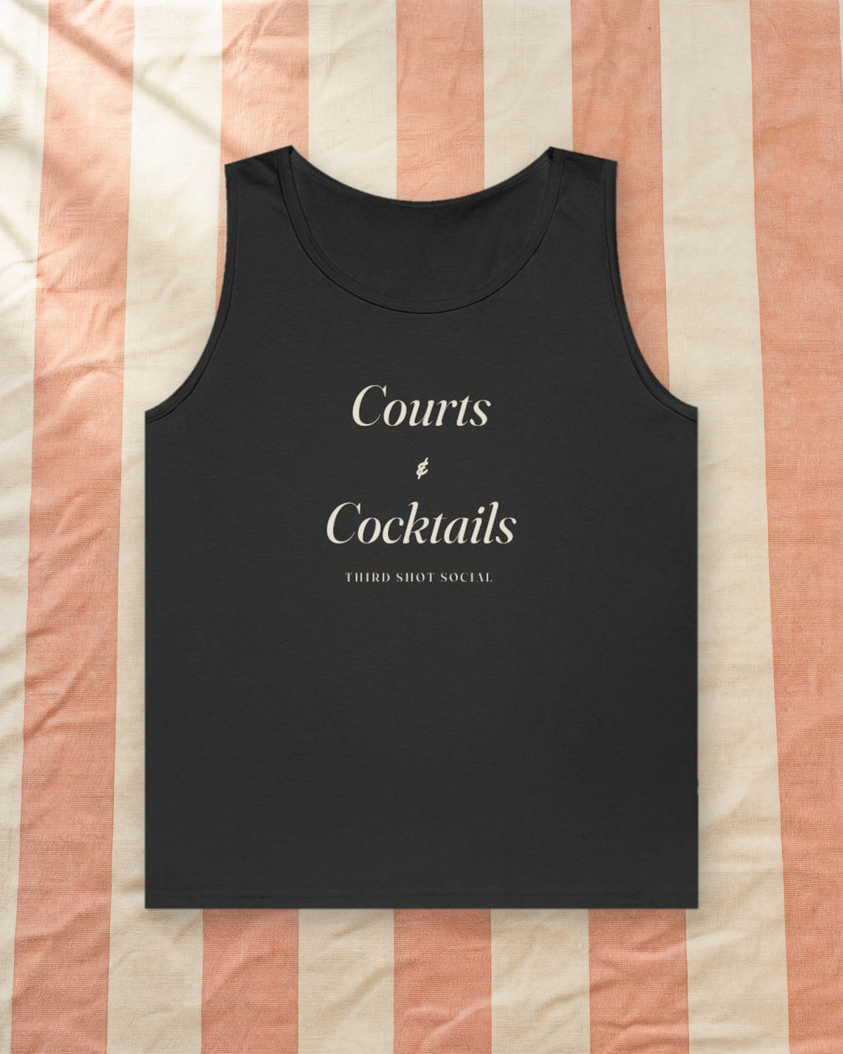 Courts & Cocktails Italic Tank in Black, styled