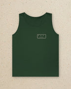 Monogram Shield Tank in Forest Green, styled