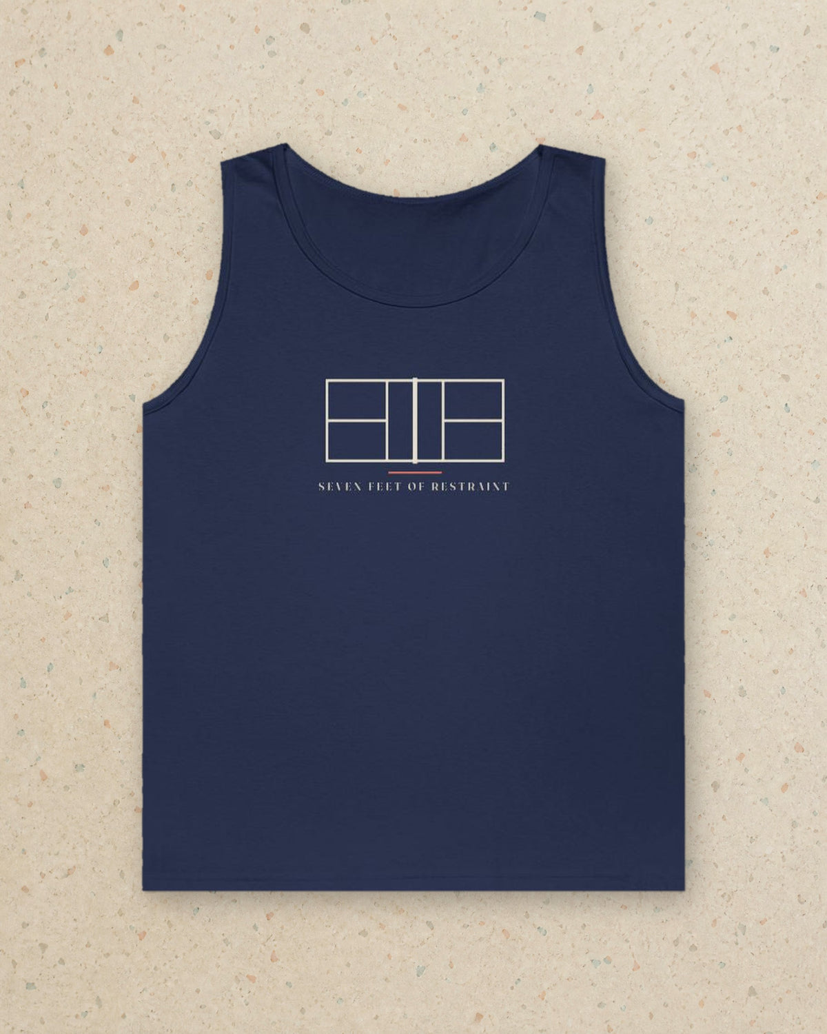 Net Line Tank in Navy, styled
