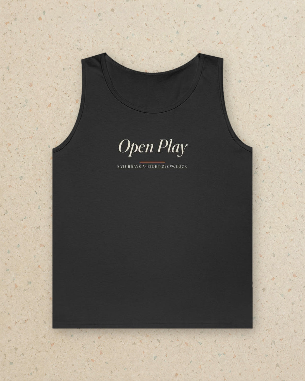 Open Play Italic Tank in Black, styled