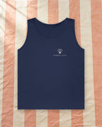 Paddle Mark Tank in Navy, styled