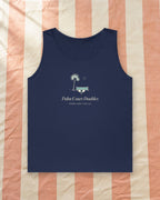 Palm Court Tank in Navy, styled