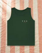T S S Tank in Forest Green, styled