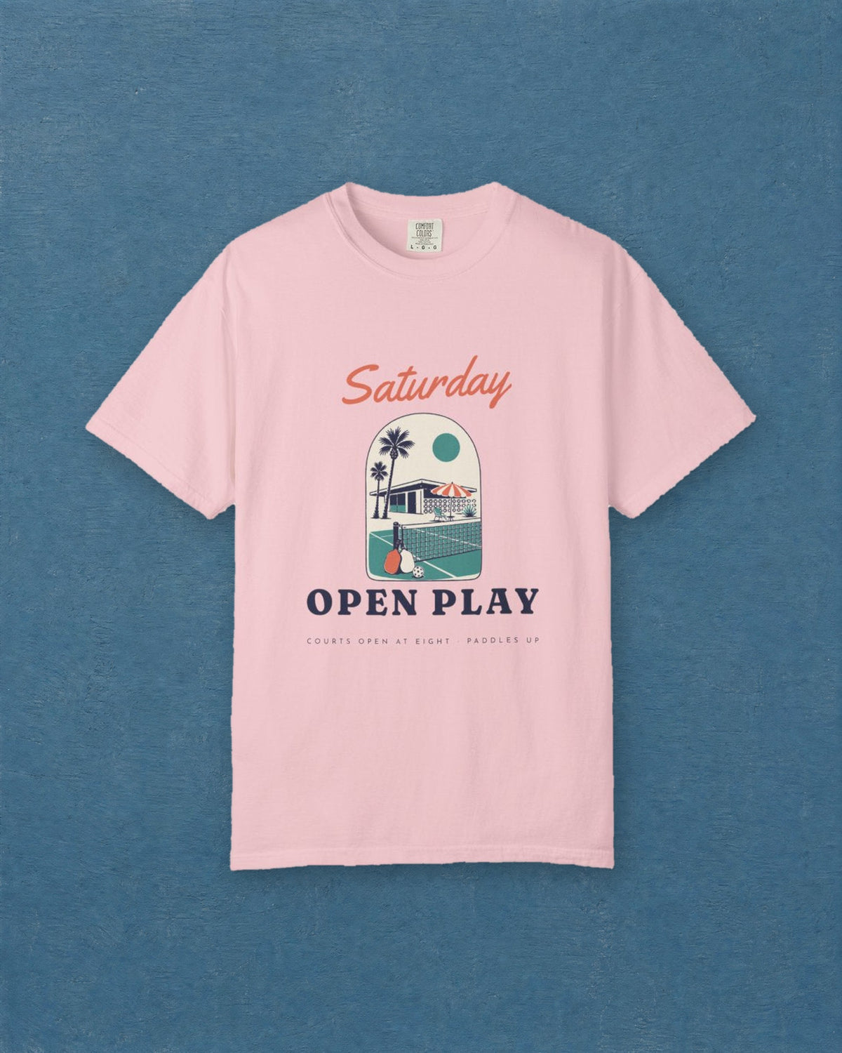 Saturday Open Play Tee in Blossom, styled
