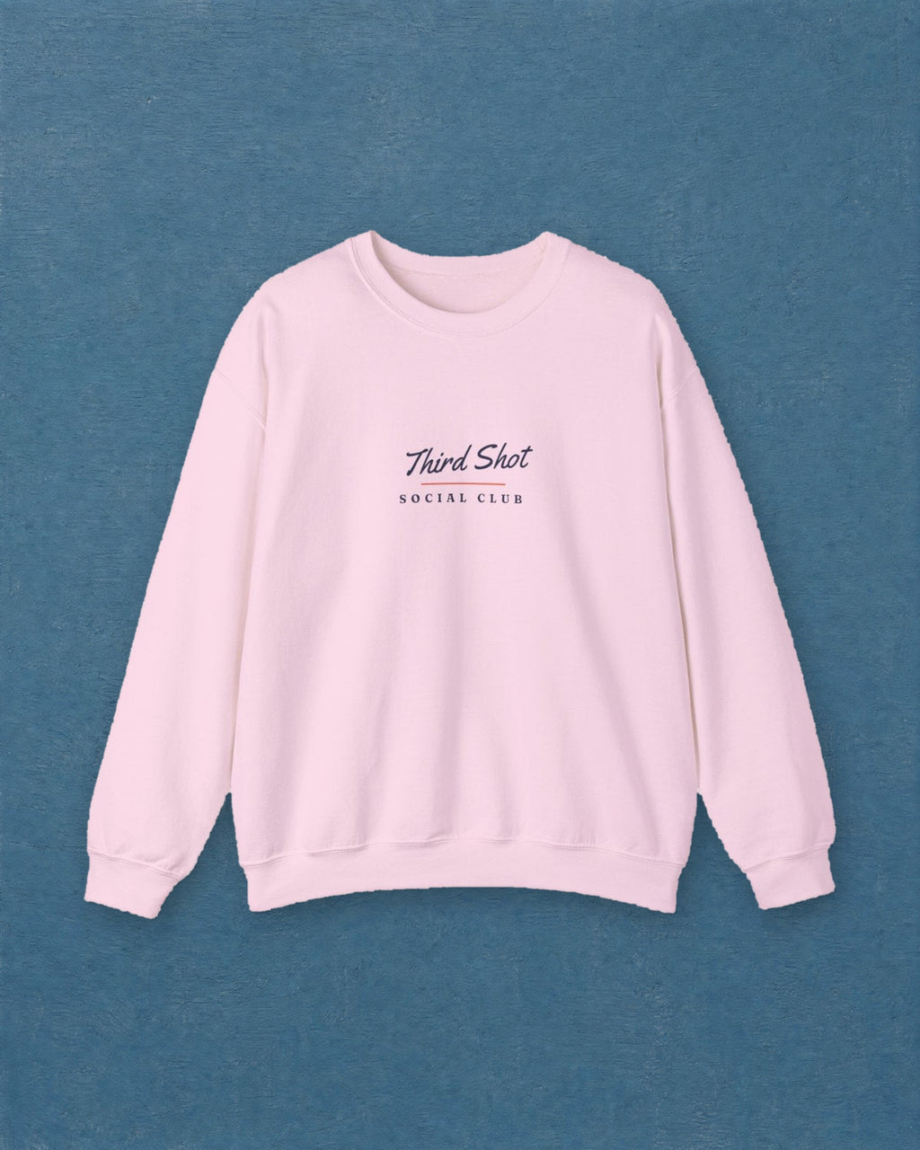 Social Club Script Crewneck in Light Pink, styled