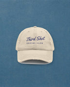 Third Shot Script Dad Hat in Khaki, styled