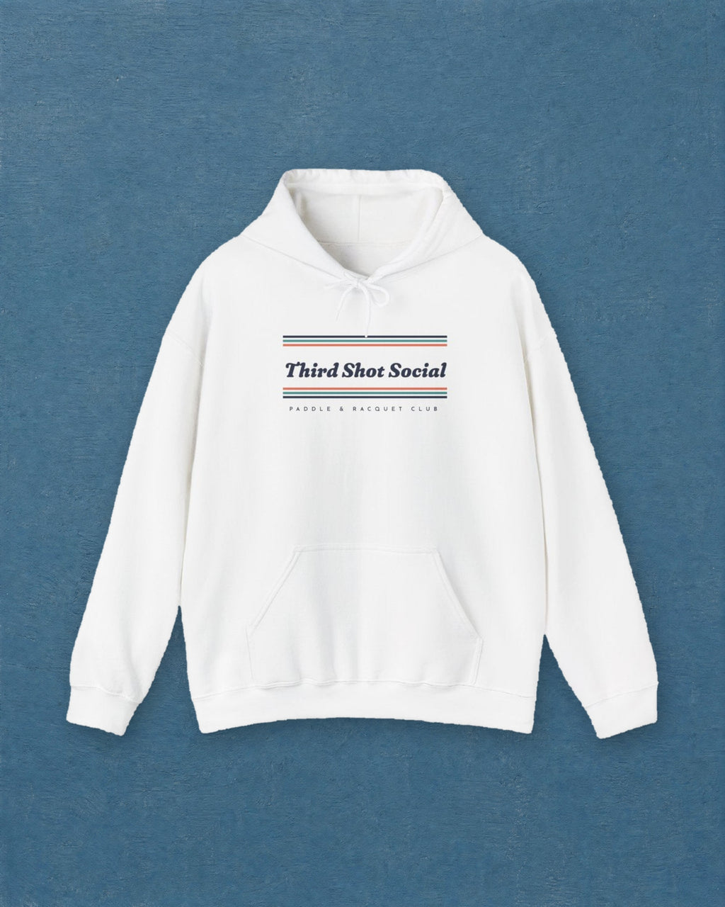 Third Shot Social Stripe Hoodie in White, styled